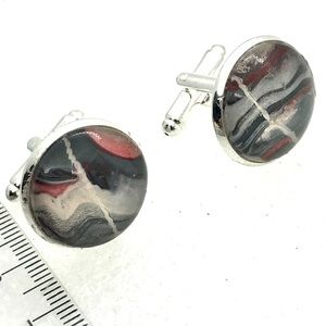 Cufflinks silver plated handcrafted glass